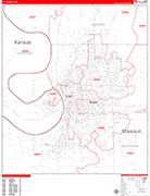 St. Joseph  Wall Map Red Line Style